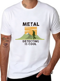 Metal Detecting is Cool Black Graphic Tee