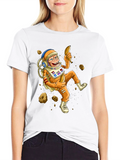Astronaut Monkey T-Shirt - Banana Space Adventure