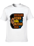 Husband Father King Blessed Man Black T-Shirt