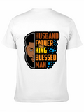 Husband Father King Blessed Man Black T-Shirt