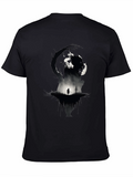 Dark Fantasy Graphic Print Black T-Shirt