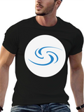 Black T-Shirt with Circular Graphic Design
