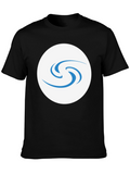 Black T-Shirt with Circular Graphic Design