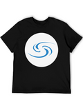 Black T-Shirt with Circular Graphic Design