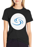 Black T-Shirt with Circular Graphic Design