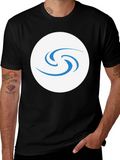 Black T-Shirt with Circular Graphic Design