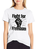 Fight For Freedom Black Graphic Tee