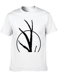 Mens Black T-Shirt with Abstract Tree Design