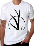 Mens Black T-Shirt with Abstract Tree Design