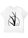 Mens Black T-Shirt with Abstract Tree Design