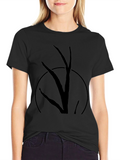 Mens Black T-Shirt with Abstract Tree Design