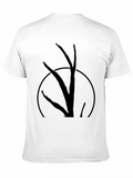 Mens Black T-Shirt with Abstract Tree Design
