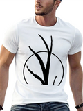 Mens Black T-Shirt with Abstract Tree Design