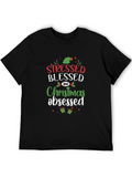 Stressed Blessed Christmas Obsessed Graphic Tee