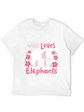Just a Girl Who Loves Elephants Graphic T-Shirt
