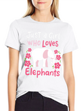 Just a Girl Who Loves Elephants Graphic T-Shirt