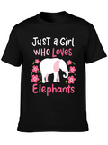 Just a Girl Who Loves Elephants Graphic T-Shirt