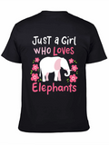 Just a Girl Who Loves Elephants Graphic T-Shirt