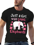 Just a Girl Who Loves Elephants Graphic T-Shirt