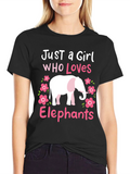 Just a Girl Who Loves Elephants Graphic T-Shirt