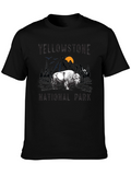Yellowstone National Park Buffalo Graphic T-Shirt