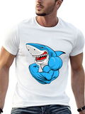 Muscle Shark Graphic Black T-Shirt