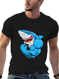 Muscle Shark Graphic Black T-Shirt