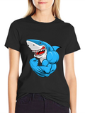 Muscle Shark Graphic Black T-Shirt