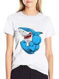 Muscle Shark Graphic Black T-Shirt