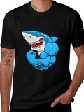 Muscle Shark Graphic Black T-Shirt