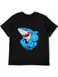 Muscle Shark Graphic Black T-Shirt