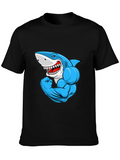 Muscle Shark Graphic Black T-Shirt
