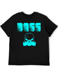 BASS Skull Graphic Print T-Shirt - Black