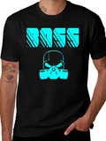BASS Skull Graphic Print T-Shirt - Black
