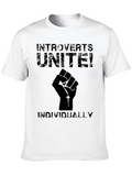 Introverts Unite! Black Graphic T-Shirt