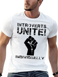 Introverts Unite! Black Graphic T-Shirt