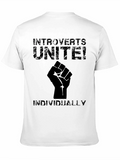 Introverts Unite! Black Graphic T-Shirt