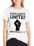 Introverts Unite! Black Graphic T-Shirt