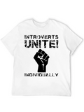 Introverts Unite! Black Graphic T-Shirt