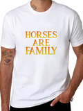 Horses Are Family Black T-Shirt