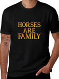 Horses Are Family Black T-Shirt