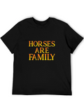 Horses Are Family Black T-Shirt