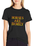 Horses Are Family Black T-Shirt