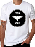 Eagle Paris Graphic Tee - Black Cotton Blend T-Shirt