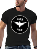 Eagle Paris Graphic Tee - Black Cotton Blend T-Shirt