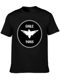 Eagle Paris Graphic Tee - Black Cotton Blend T-Shirt