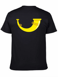 Yellow Bugle Horn Black T-Shirt