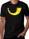 Yellow Bugle Horn Black T-Shirt