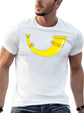 Yellow Bugle Horn Black T-Shirt