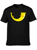 Yellow Bugle Horn Black T-Shirt